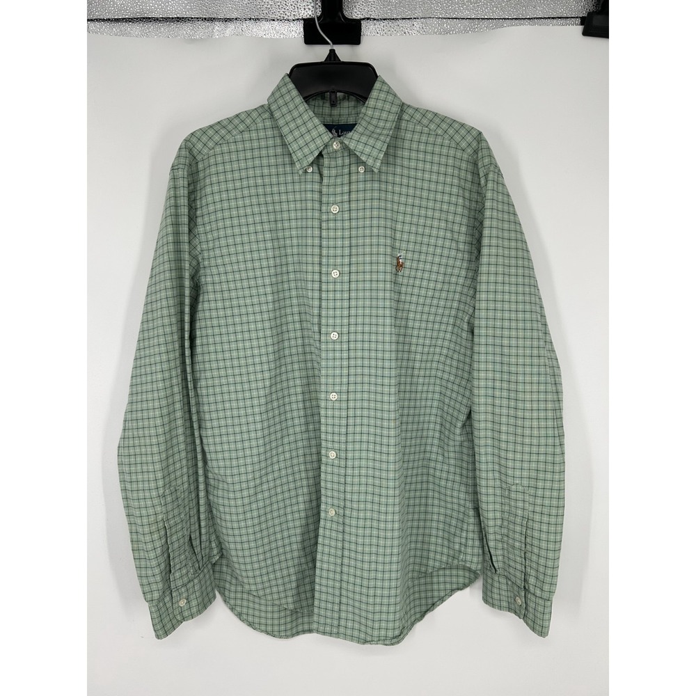 Polo Ralph Lauren Plaid Checkered Long Sleeve‎ Button Down Shirt Classic Fit Med